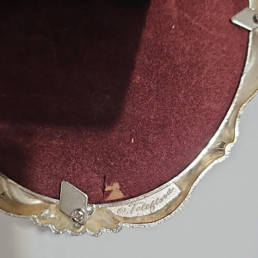 Vintage Teleflora Silver Plated Oval Photo Frame Ornate Rococo Baroque Coquette
